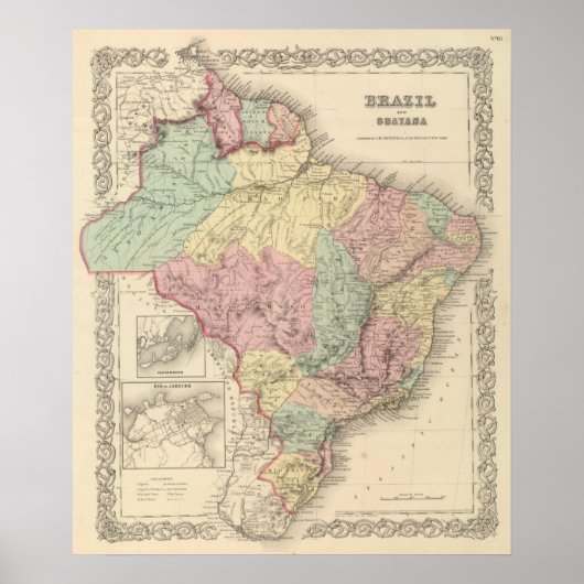 Brazilië en Guayana Poster (Voorkant)