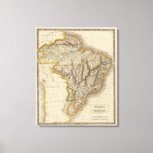 Brazilië en Paraguay Canvas Afdruk (Voorkant)