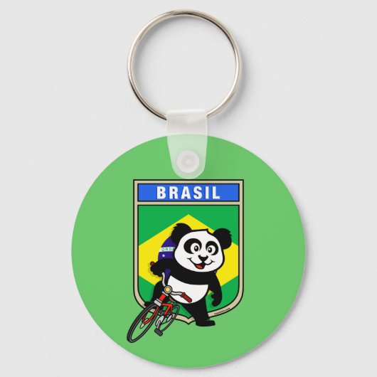Brazilië Fietsen Panda Sleutelhanger (Voorkant)