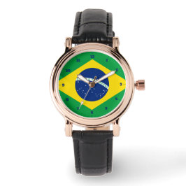BRAZILIË FLAG GOLD GREEN WATCH HORLOGE