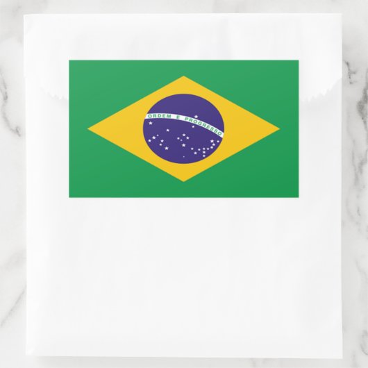 Brazilië Flag Rechthoek Sticker (Tas)