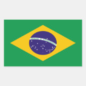 Brazilië Flag Rechthoek Sticker (Voorkant)