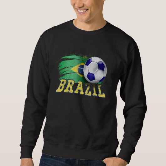 Brazilië Flag Soccer Braziliaanse Fans Support Foo Trui (Voorkant)