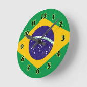 Brazilië Flag WallClocks Ronde Klok (Hoek)