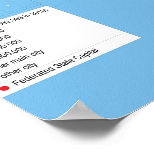 " Brazilië: Fysieke KAART ... Poster (Hoek)