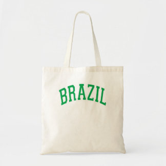 Brazilië Geboogde groene tekst T-shirt Tote Bag