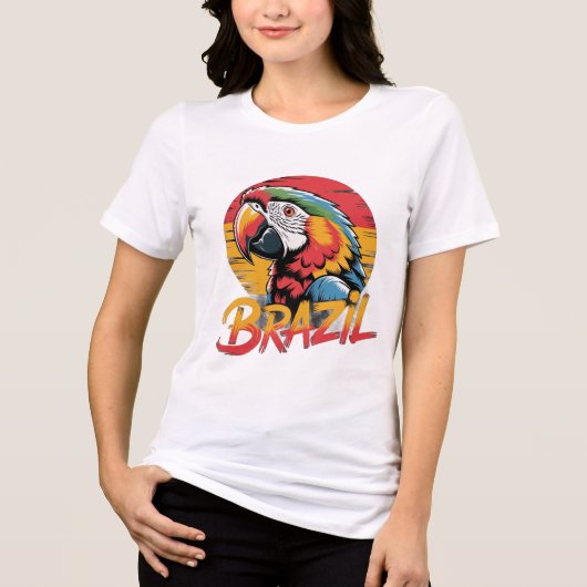 Brazilië Geef Nooit Op Tri-Blend Shirt (Voorkant)
