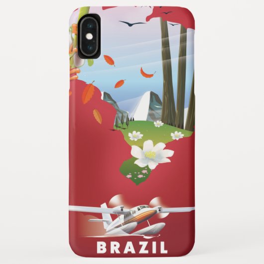 Brazilië geïllustreerde reisposter. Case-Mate iPhone case (Achterkant)
