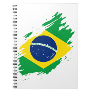 Brazilië Gescheurde Vlag Nationale Trots Sportfans Notitieboek