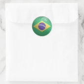 Brazilië Glossy Circle Flag Ronde Sticker (Tas)