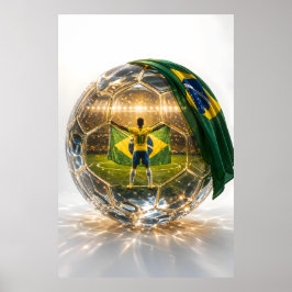 Brazilië Gouden Bol Overwinning – Elite Voetbal Ku Poster