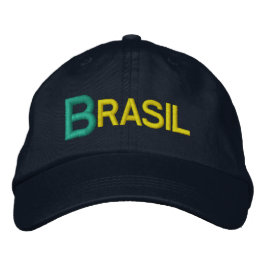 Brazilië Grote Letters Geborduurde Honkbal Hoed Pet