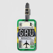 Brazilië GRU Airport Code Bagagelabel (Voorkant (verticaal))