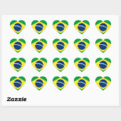 Brazilië Hartvlag Hart Sticker (Vel)