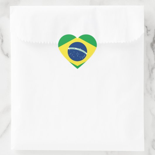 Brazilië Hartvlag Hart Sticker (Tas)