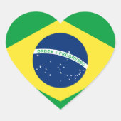 Brazilië Hartvlag Hart Sticker (Voorkant)