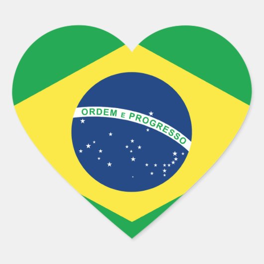 Brazilië Hartvlag Hart Sticker (Voorkant)