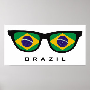 Brazilië heeft aangepaste tekst en kleuren-poster poster