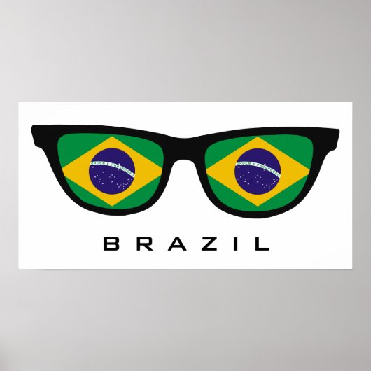 Brazilië heeft aangepaste tekst en kleuren-poster poster (Voorkant)