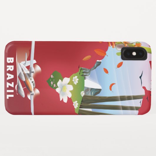Brazilië heeft reisposter geïllustreerd. Case-Mate iPhone case (Achterkant (horizontaal))