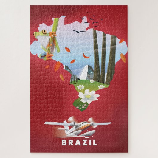Brazilië heeft reisposter geïllustreerd. legpuzzel (Verticaal)