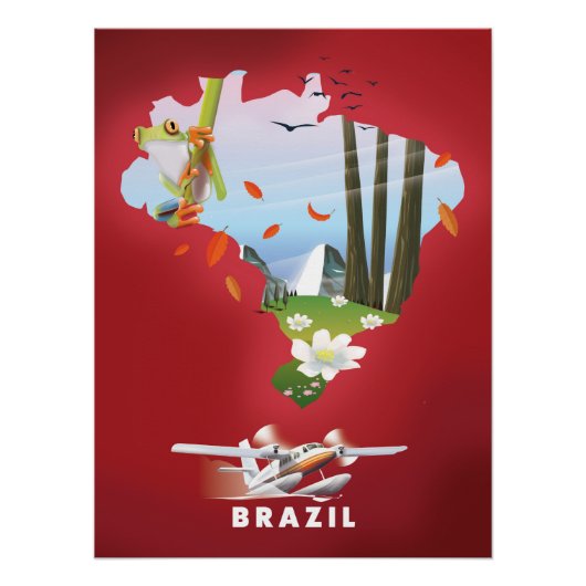 Brazilië heeft reisposter geïllustreerd. perfect poster (Voorkant)