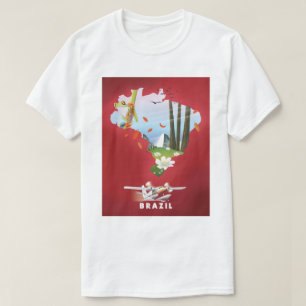Brazilië heeft reisposter geïllustreerd. t-shirt