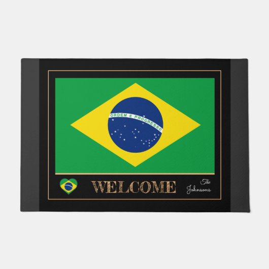 Brazilië huis mat, Braziliaanse vlag sport / Welko Deurmat (Voorkant)
