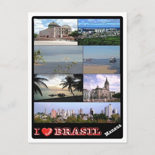 Brazilië - I Love - Manaus - Briefkaart (Voorkant)