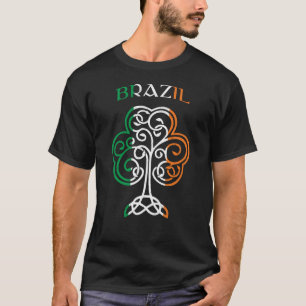 BRAZILIË Ierse naam Shamrock Ierland Vlag Familie T-shirt