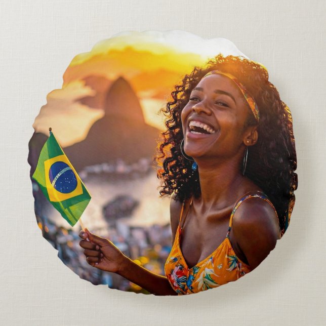 BRAZILIË - IK HOU VAN BRAZILIË ROND KUSSEN (Voorkant)