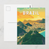 Brazilië Illustratie Reizen Art Vintage Briefkaart (Voorkant / Achterkant)