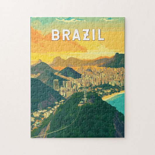 Brazilië Illustratie Reizen Art Vintage Legpuzzel (Verticaal)