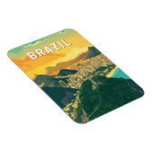 Brazilië Illustratie Reizen Art Vintage Magneet (Rechterzijde)