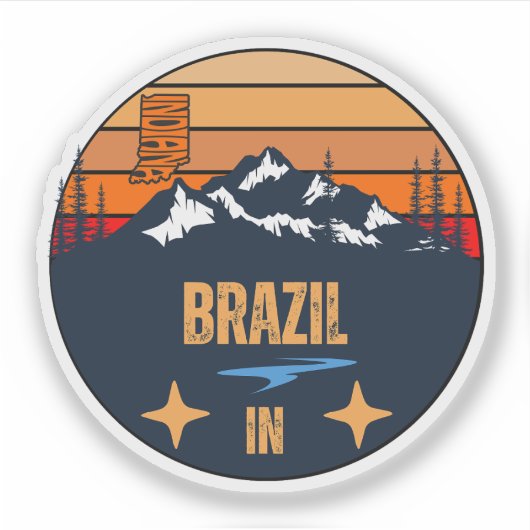 Brazilië, Indiana Sticker (Voorkant)