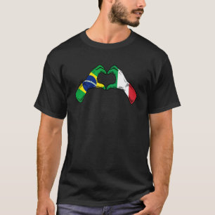 Brazilië Italië Vlag Braziliaans Italiaans hart 1 T-shirt