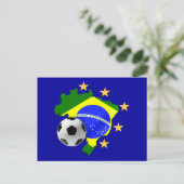 Brazilië kaart 5 sterren voetbal cadeaus (Staand voorkant)