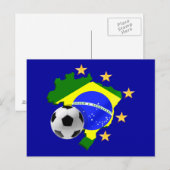 Brazilië kaart 5 sterren voetbal cadeaus (Voorkant / Achterkant)