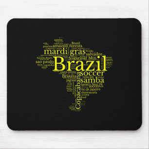 Brazilië Kaart Braziliaans Voetbal Copacana Brasil Muismat