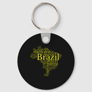 Brazilië Kaart Braziliaans Voetbal Copacana Brasil Sleutelhanger