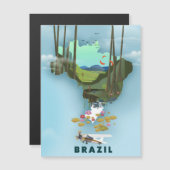 Brazilië kaart Geïllustreerde reisposter (Voorkant / Achterkant)