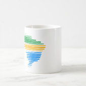 Brazilië kaart grens met Braziliaanse vlag kleuren Koffiemok (Center)