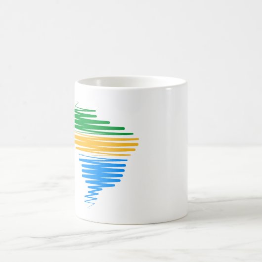 Brazilië kaart grens met Braziliaanse vlag kleuren Koffiemok (Center)