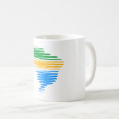 Brazilië kaart grens met Braziliaanse vlag kleuren Koffiemok (Voorkant rechts)