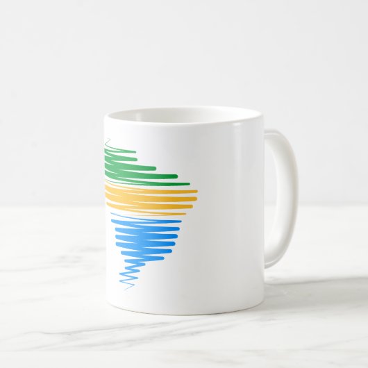 Brazilië kaart grens met Braziliaanse vlag kleuren Koffiemok (Voorkant rechts)