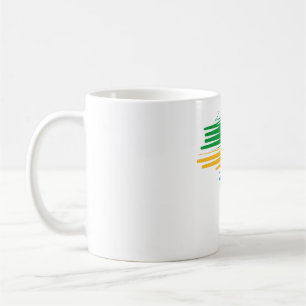 Brazilië kaart grens met Braziliaanse vlag kleuren Koffiemok