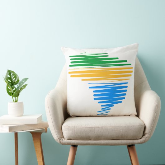 Brazilië kaart grens met Braziliaanse vlag kleuren Kussen (Stoel)