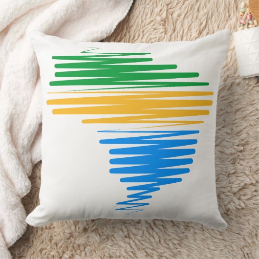 Brazilië kaart grens met Braziliaanse vlag kleuren Kussen (Deken)