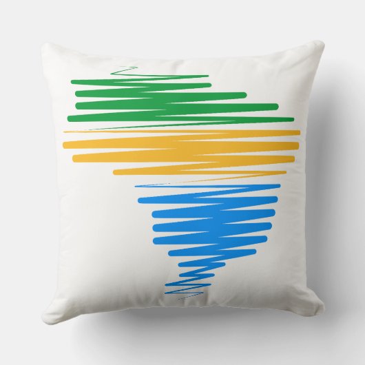 Brazilië kaart grens met Braziliaanse vlag kleuren Kussen (Achterkant)