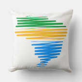 Brazilië kaart grens met Braziliaanse vlag kleuren Kussen (Voorkant)